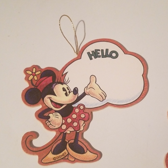 Minnie Mouse Christmas Wood Ornament Lot Of 2 - Picture 2 of 6